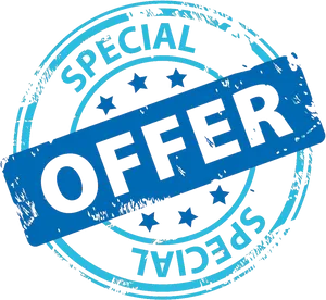 Special Offer Stamp Blue PNG Image