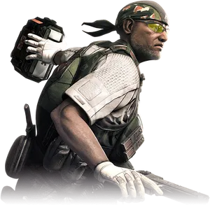 Special_ Ops_ Soldier_ With_ Bomb PNG Image