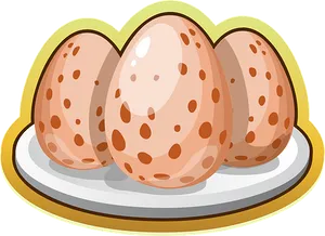 Speckled Eggs Cartoon Illustration PNG Image