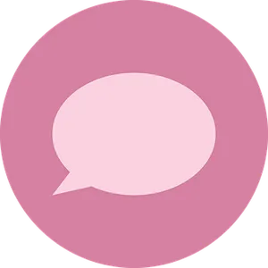 Speech Balloon Icon Pink Background PNG Image