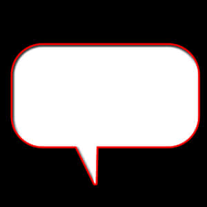 Speech Balloon Icon Red Outline PNG with transparent background