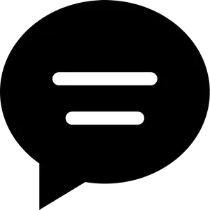 Speech Bubble Icon Black PNG Image