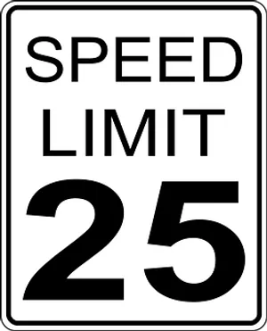 Speed Limit25 Sign PNG Image