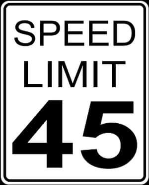 Speed Limit45 Sign PNG image with transparent background