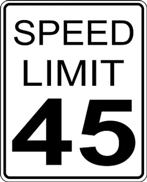 Speed Limit45 Sign PNG Image