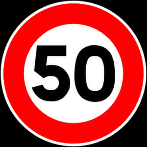 Speed Limit50 Sign PNG image with transparent background