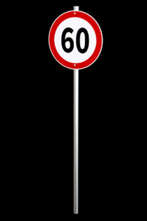 Speed Limit60 Sign PNG image with transparent background