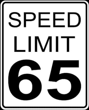 Speed Limit65 Sign PNG image with transparent background
