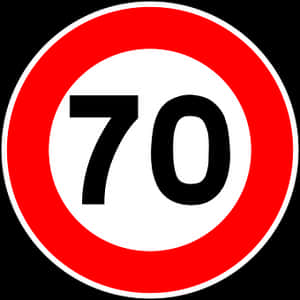 Speed Limit70 Sign PNG image with transparent background