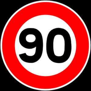 Speed Limit90 Sign PNG image with transparent background