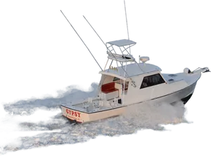 Speeding Fishing Boat Gypsy PNG Image