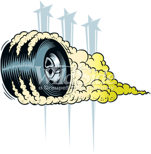 Speeding_ Tire_ Cartoon_ Clouds PNG