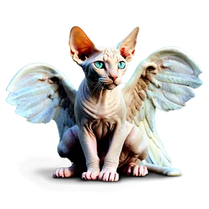 Sphynx Cat Angel Wings Fantasy Png 36 PNG Image