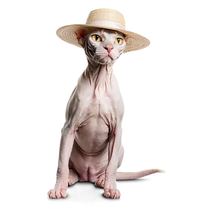 Sphynx Cat With Sun Hat Png Jgw70 PNG Image