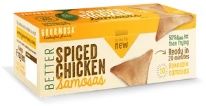 Spiced Chicken Samosas Packaging PNG Image