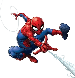 Spider Man Action Pose PNG Image