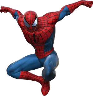 Spider Man Action Pose PNG Image