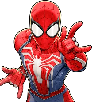 Spider Man_ Web Slinging_ Pose PNG Image