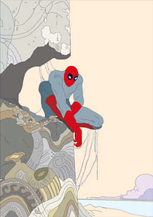 Spider Manin Traditional Japanese Art Style PNG image with transparent background