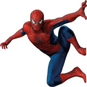 Spiderman Action Pose PNG Image