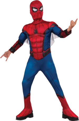 Spiderman Costume Pose PNG Image