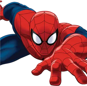 Spiderman Crawling Action Pose PNG Image