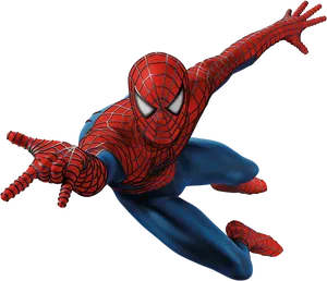 Spiderman Swinging Action Pose PNG Image