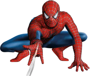 Spiderman Web Slinging Action PNG Image