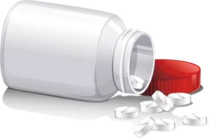 Spilled Pill Bottle Graphic PNG Image