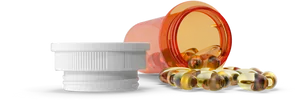 Spilled Prescription Bottle Omega Pills PNG Image