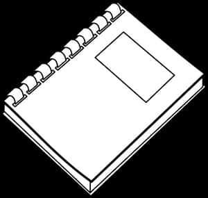 Spiral Notebook Clipart Black And White PNG image with transparent background