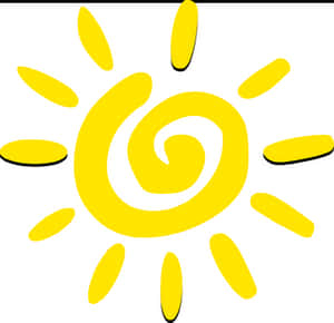 Spiral Sun Graphic PNG with transparent background