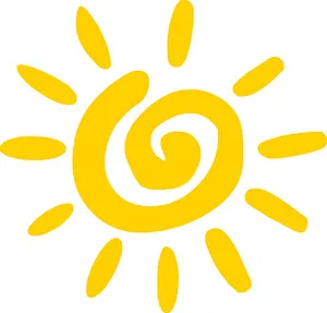 Spiral Sun Icon PNG Image