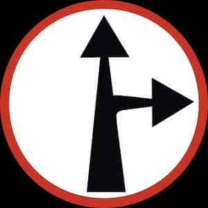 Split Direction Arrow Sign PNG image with transparent background