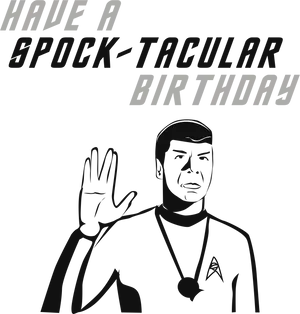 Spock Tacular Birthday Greeting PNG Image