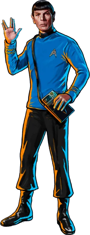 Spock Vulcan Salute Illustration PNG Image