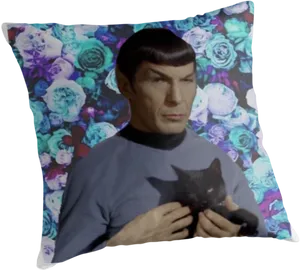 Spockand Cat Cushion Design PNG Image