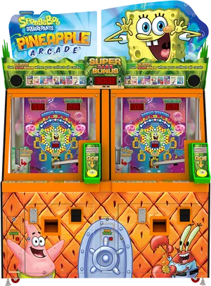 Sponge Bob Pineapple Arcade Machine PNG Image