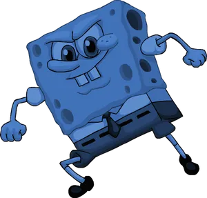 Sponge Bob Square Pants Blue Background PNG Image