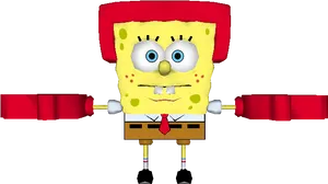 Sponge Bob Square Pants3 D Model PNG Image