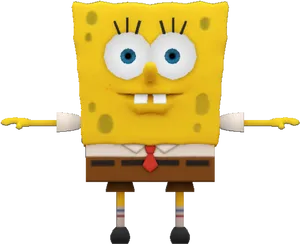 Sponge Bob Square Pants3 D Model PNG Image