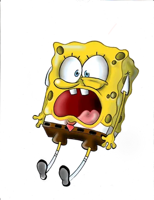 Sponge Bob_ Surprised_ Expression PNG Image