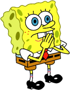 Sponge Bob Surprised Expression PNG Image