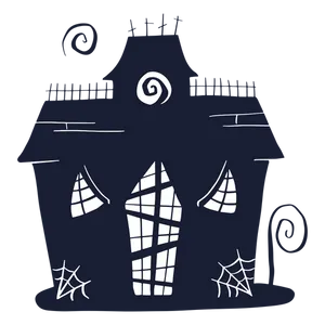 Spooky Cartoon House Vector PNG Image