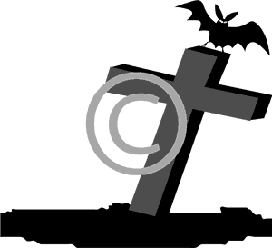 Spooky Graveyard Crossand Bat PNG image with transparent background