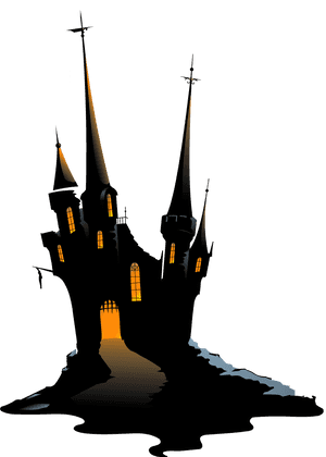 Scary Halloween Png Graphic Black And White Download - Haunted House Transparent Background, Png Download PNG