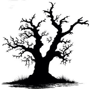 Spooky Oak Silhouette PNG 13 PNG with transparent background