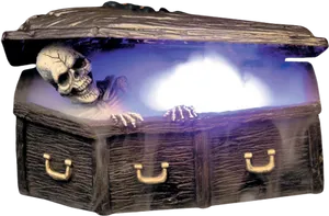 Spooky Skeleton Coffin PNG Image