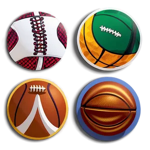 Sports Theme Round Sticker Png Cln PNG Image