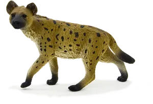 Spotted Hyena Figurine Walking PNG Image